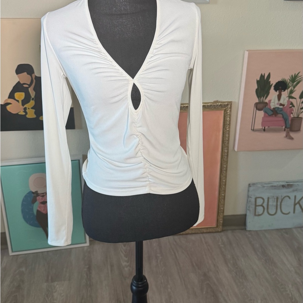 Elegant Cream Long Sleeve Top